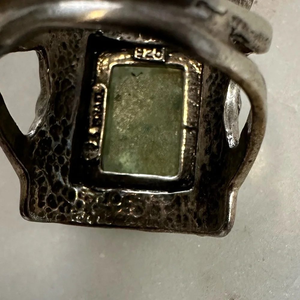 Vintage PZ Israel Sterling Silver and Roman Glass size 11 925
